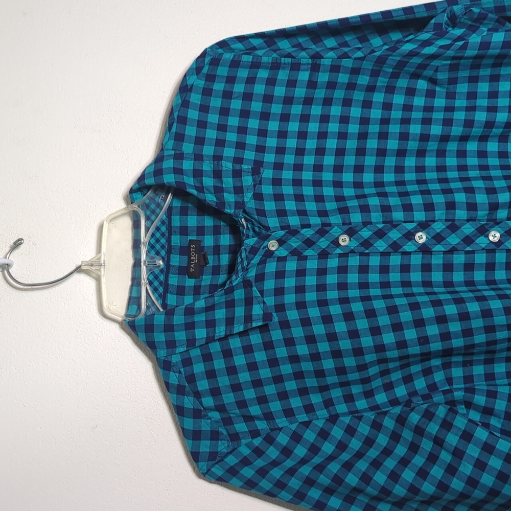 Talbots Womens Gingham Button Down Shirt Traditional Classic Quiet Luxury‎ LP - Picture 2 of 7
